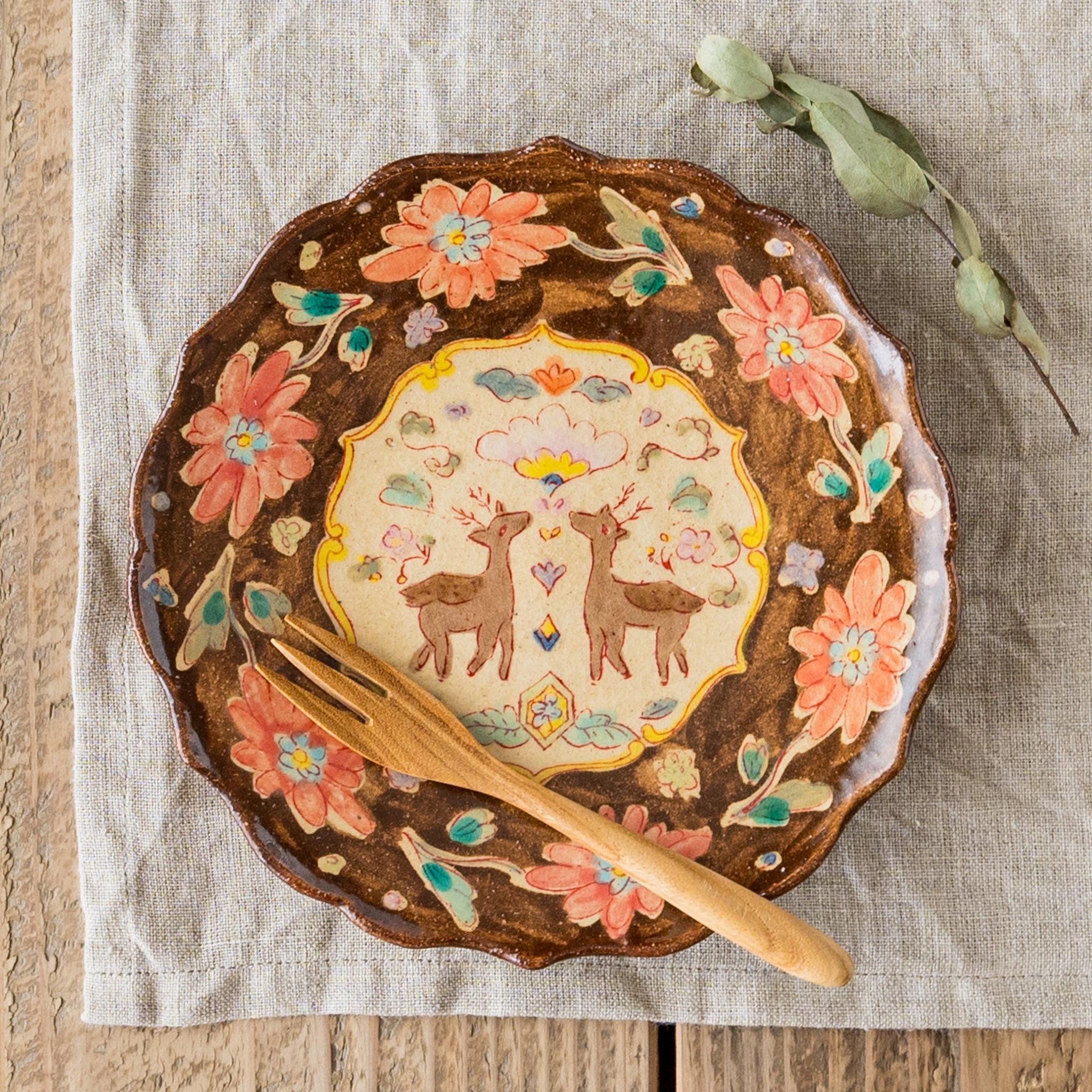 江戸初期 古八代象嵌花文 平鉢 菓子皿 【公式通販】