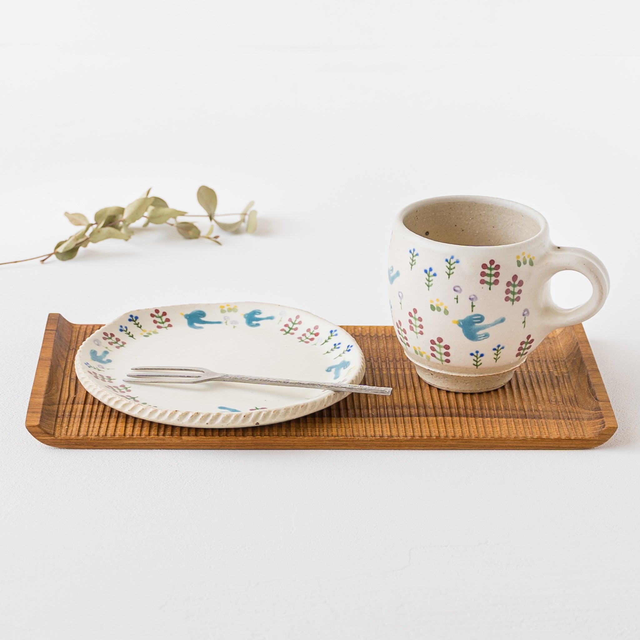 作家 鈴木あかね しののめ窯 取り皿 鳥と花｜作家もの和食器通販 四季