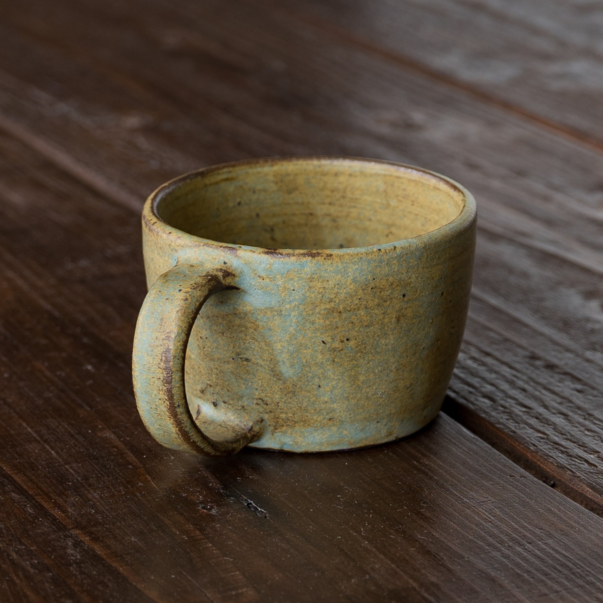 フランス マグカップ 緑釉 リムーザン地方 フランス マグカップ 緑釉