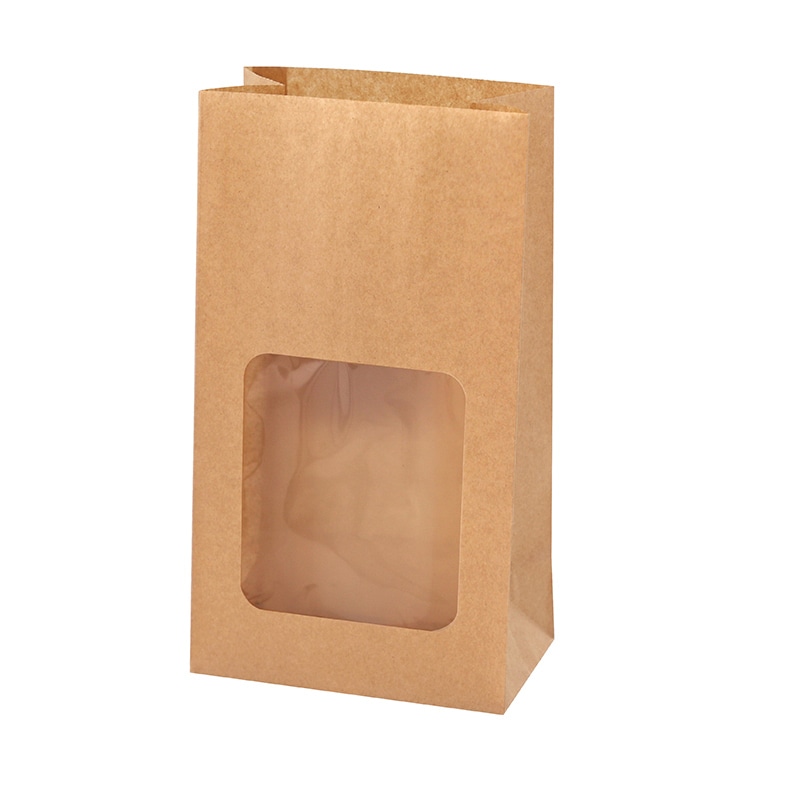 HEIKO 紙袋 窓付袋(内側ラミネート) No.6 未晒無地 50枚/袋 004080601