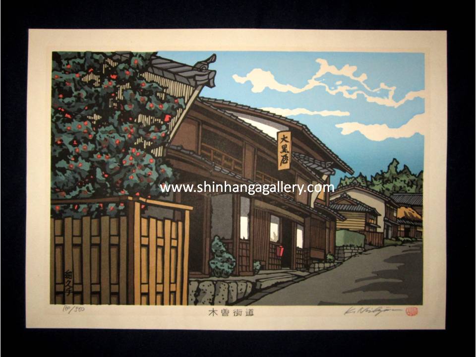 A HUGE Orig Japanese Woodblock Print PENCIL Sign Limit# Nishijima