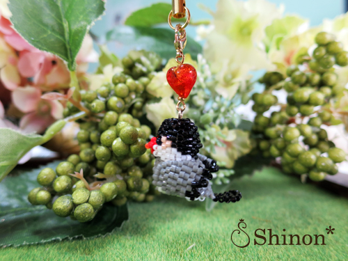 stringting ダブルアヒル カラフルビーズ ストラップ stringting