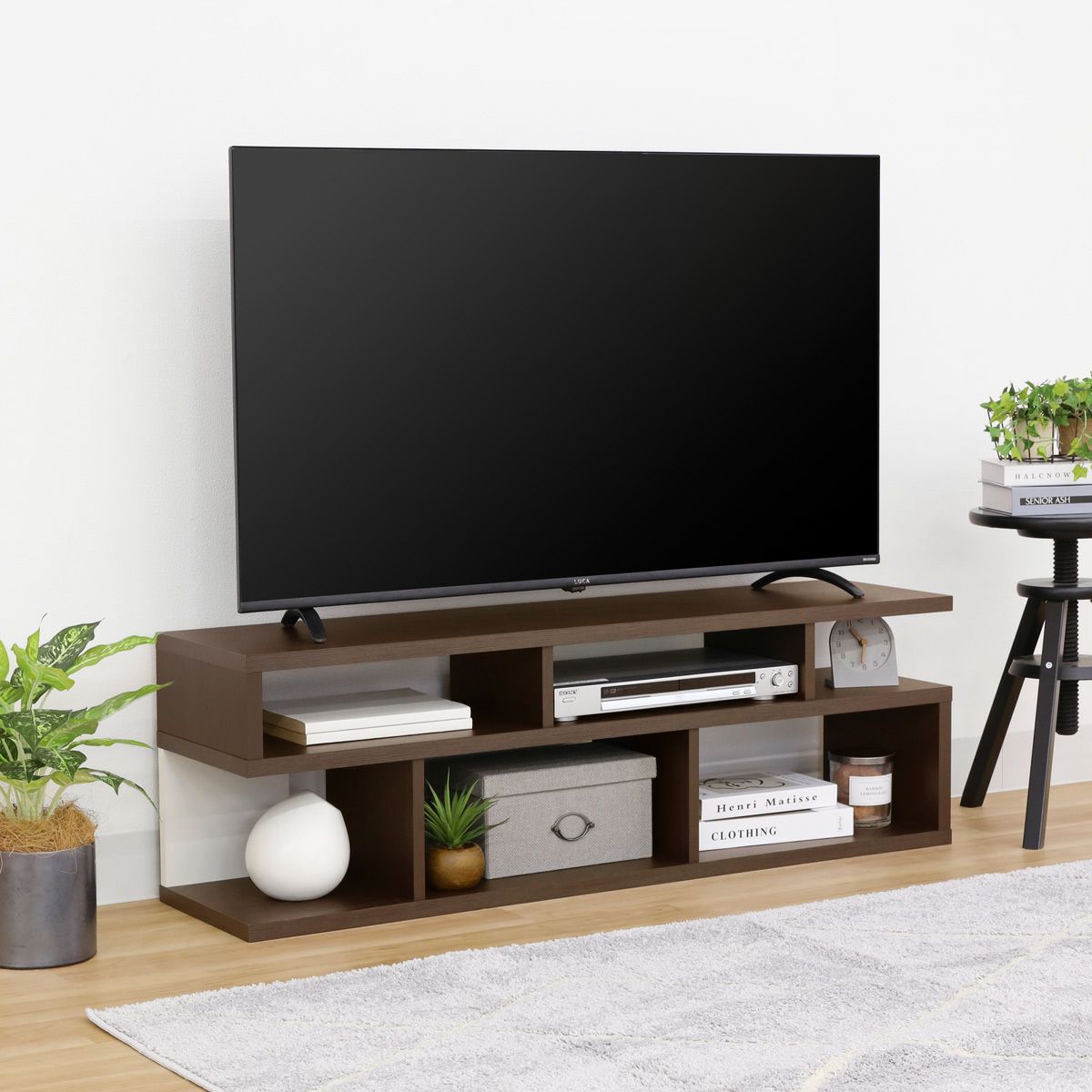 テレビ台 幅120cm 高さ36cm ダークブラウン 50V型対応 木質感のある