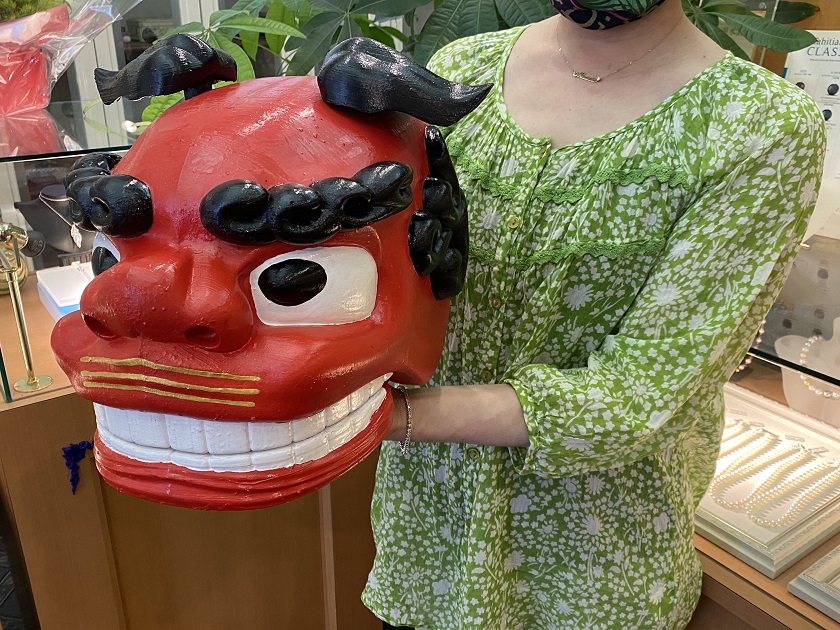 獅子頭（雌；めす）8寸／白塗り | 讃岐の獅子舞/獅子頭