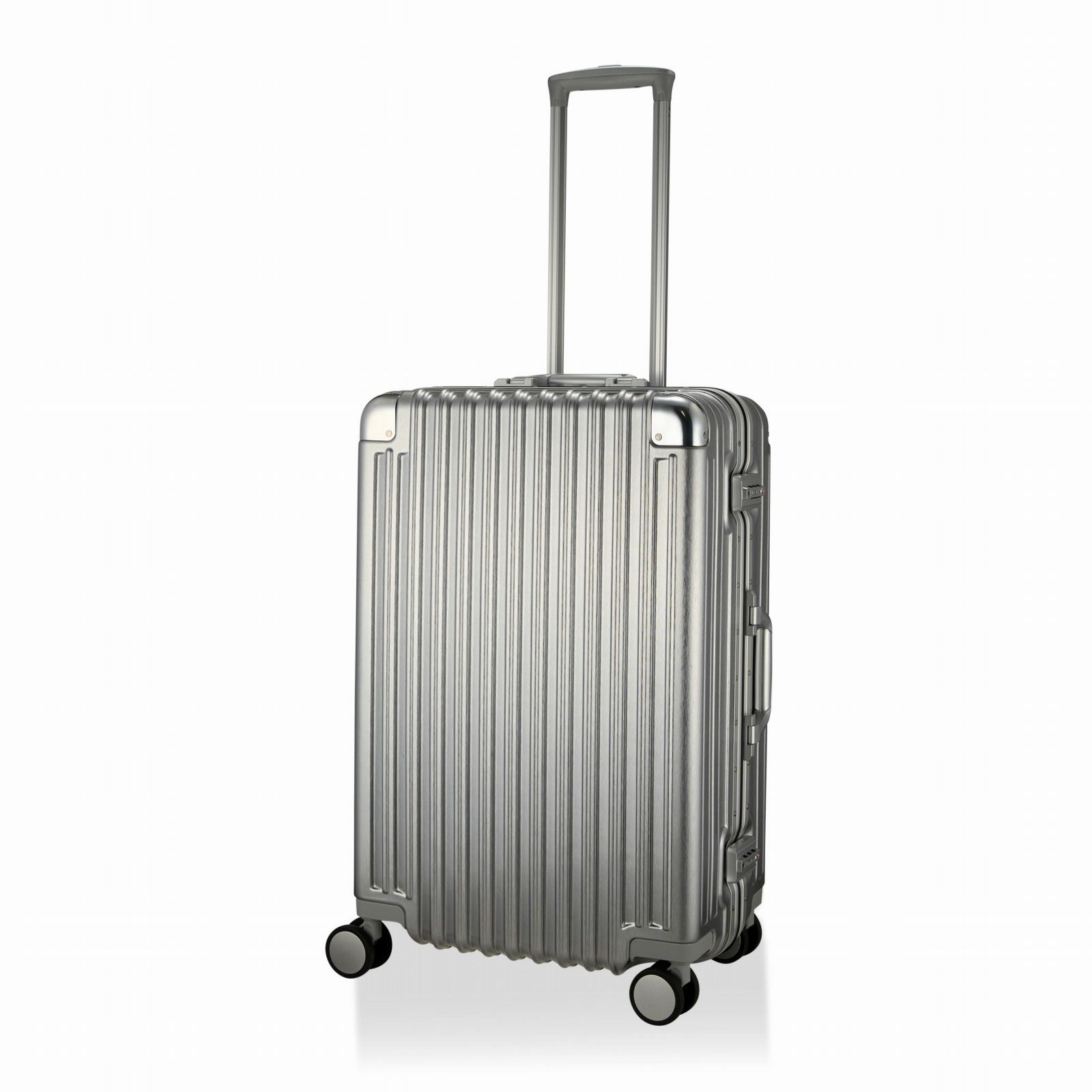 スーツケース アルミフレームタイプ キャリーケース シルバー 機内持込