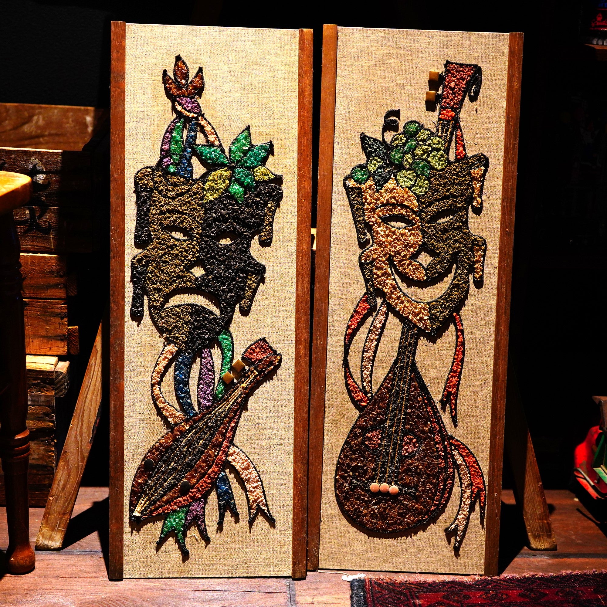 ビンテージ◇50's ツーフェイス マスク 壁掛け 置物 / トゥーフェイス