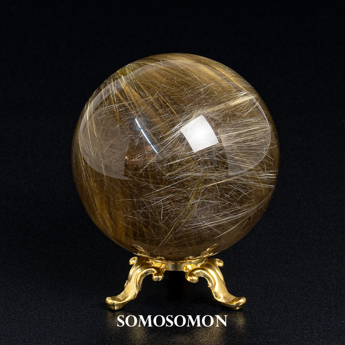 ゴールドルチルクォーツ スフィア 針水晶丸玉 ブラジル産 62mm