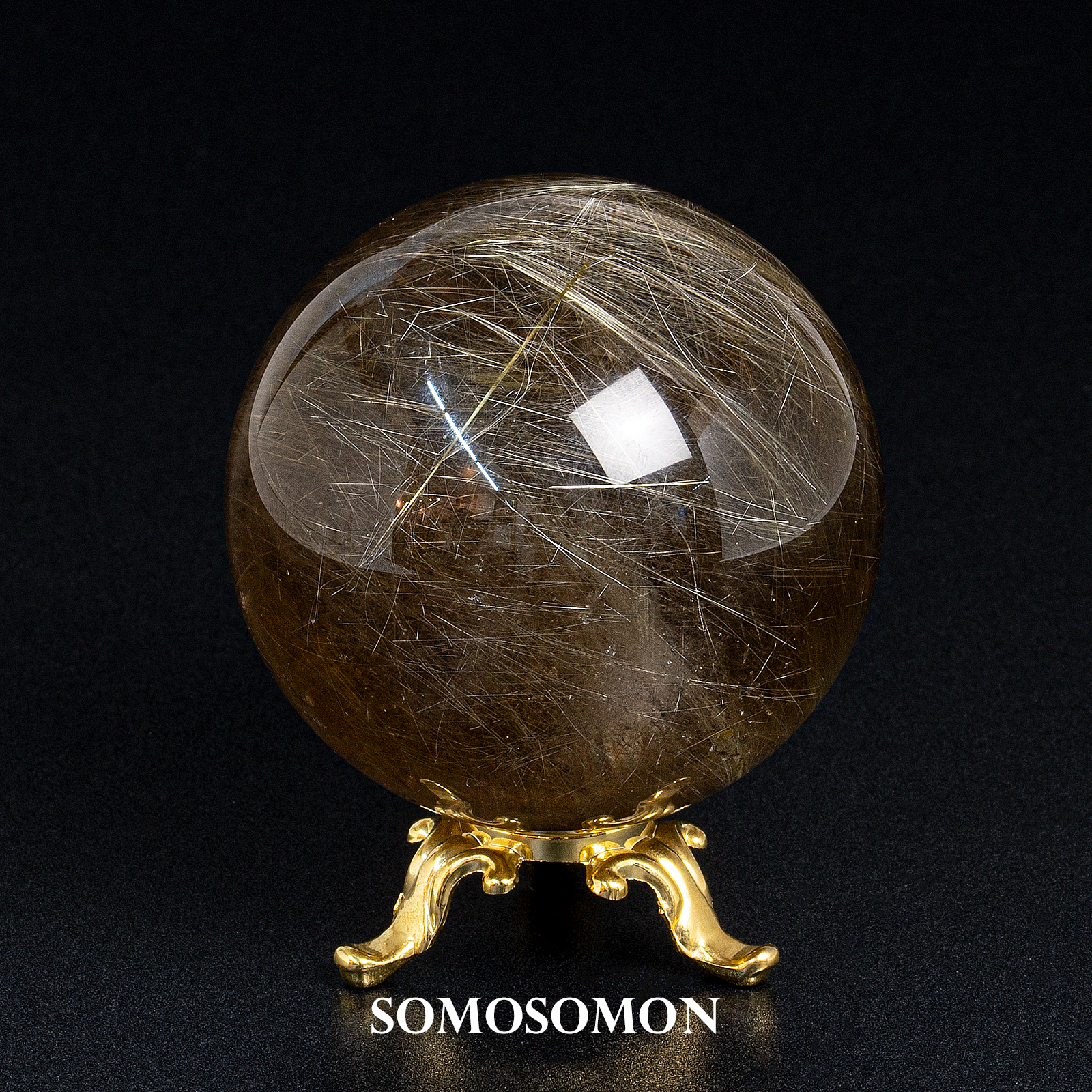 ゴールドルチルクォーツ スフィア 針水晶丸玉 ブラジル産 62mm