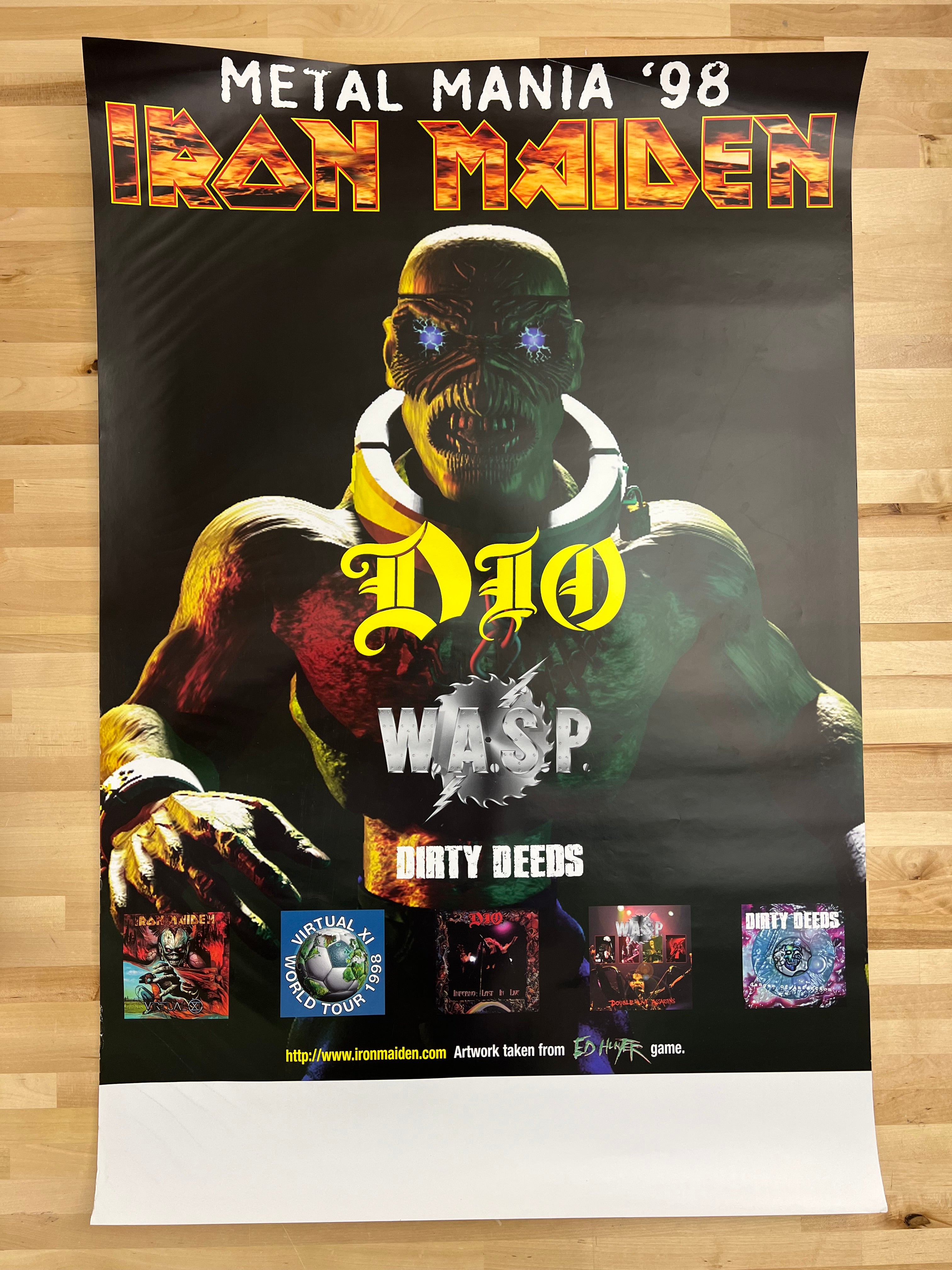 Iron Maiden - 1998 Promo Poster Original Vintage Metal Mania