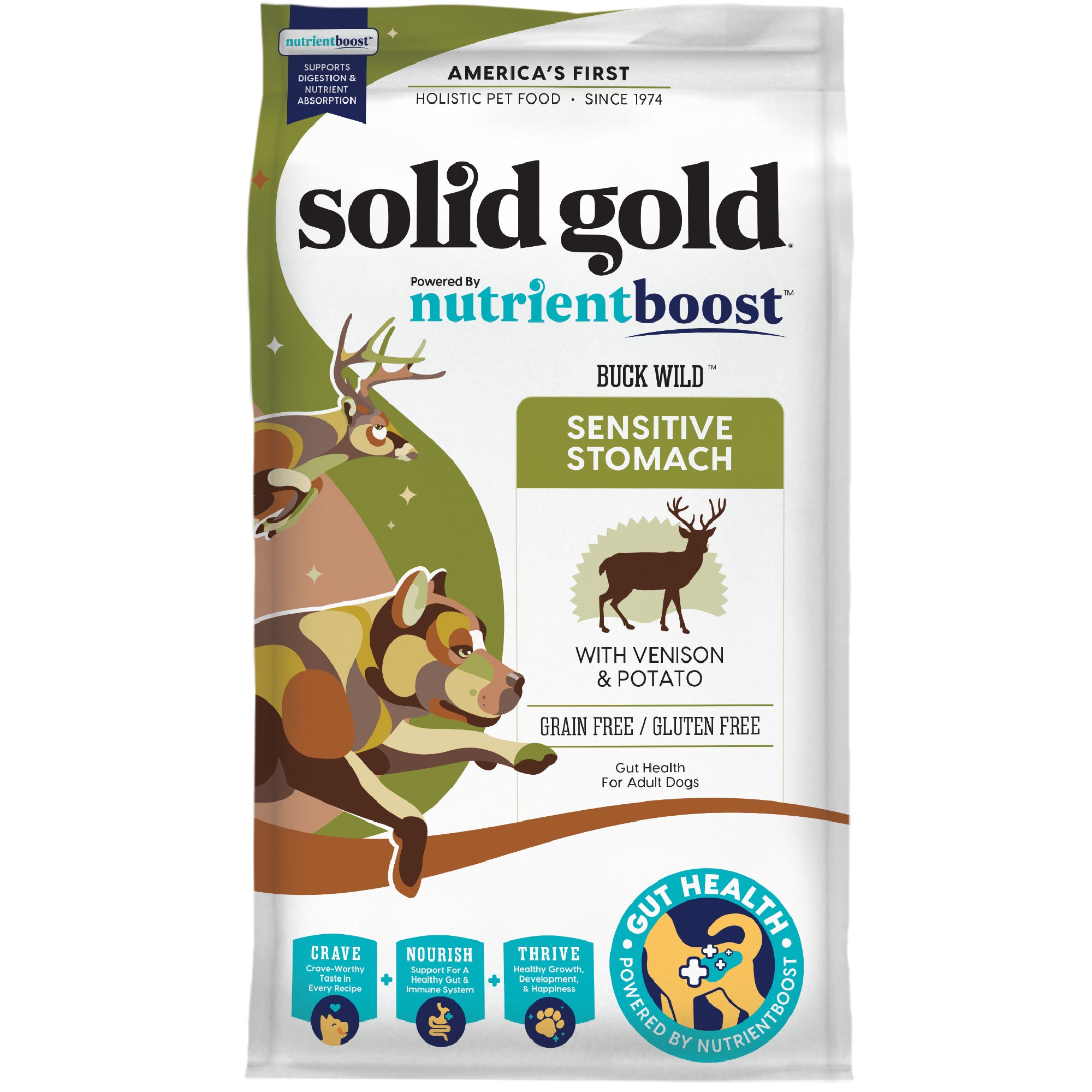 Nutrientboost™ Buck Wild™ Sensitive Stomach Dry Food for Adult Dogs