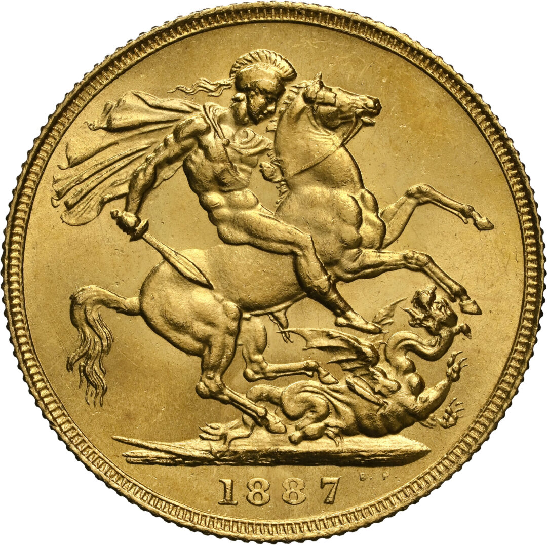 1887年/イギリス/MS63/ジュビリーヘッド/金貨/2ポンド/NGC 1887 英国