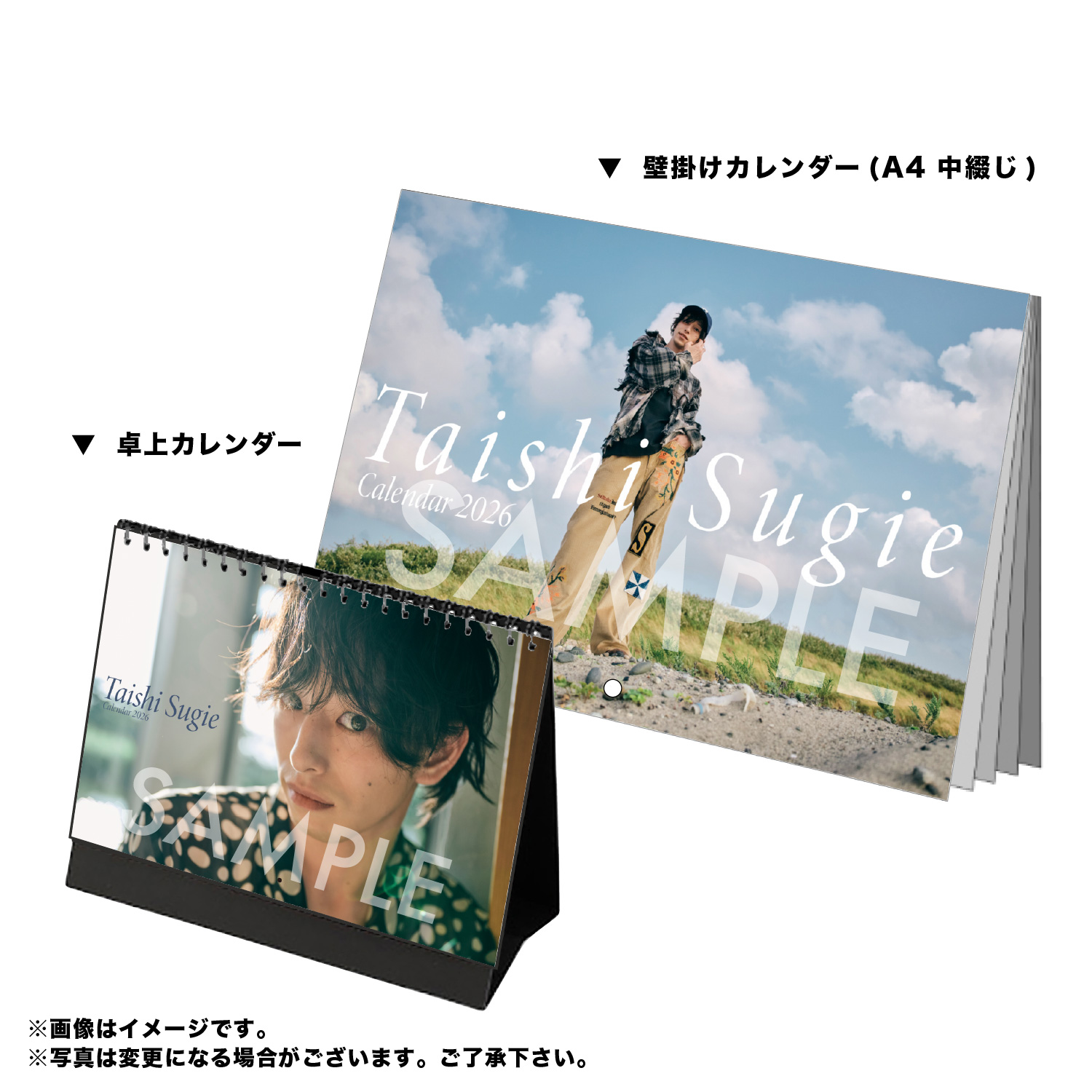 杉江大志 2026年壁掛け＆卓上カレンダー 【2セット特典付き】 - slf