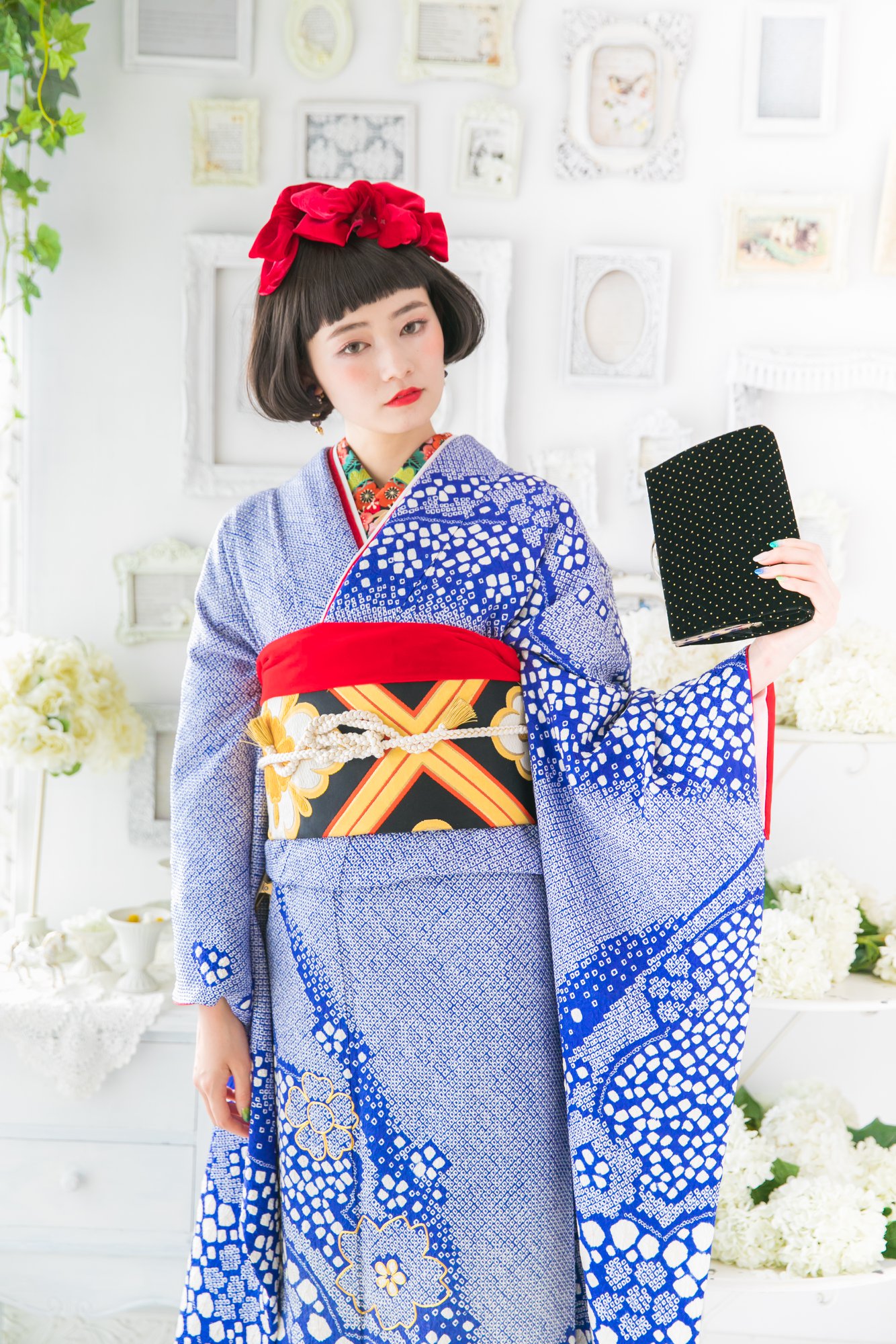 本絞り 振り袖 フルセット 長襦袢付 綸子 振袖 セット 成人式 212 本