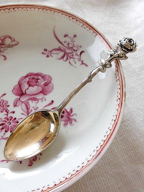 ドイツ】薔薇のシュガースプーン 5本【純銀】 ヒルデスハイムローズ