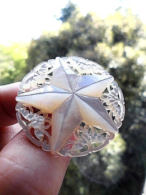 ヴィンテージベツレヘムパール五芒星ブローチせかほし