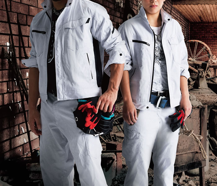 75500+75502 製品制電長袖ジャンパー＋ノータックカーゴパンツ 上下