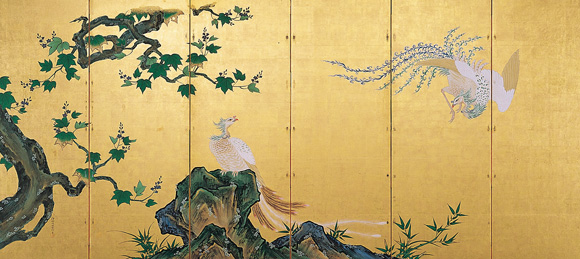 狩野房信 祝いの図【亀図】金泥 松竹梅亀図 日光山輪王寺所蔵 高級工芸