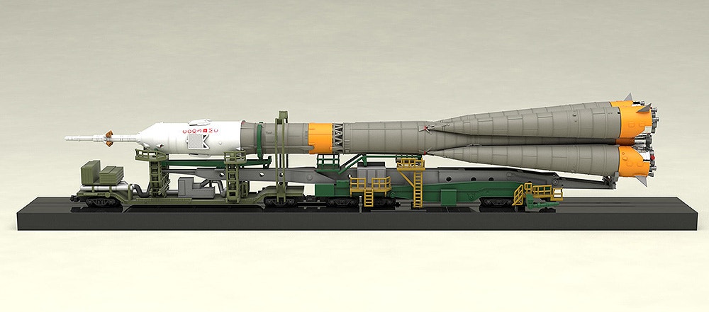 MODEROID 1/150 Plastic Model Soyuz Rocket & Transport Train