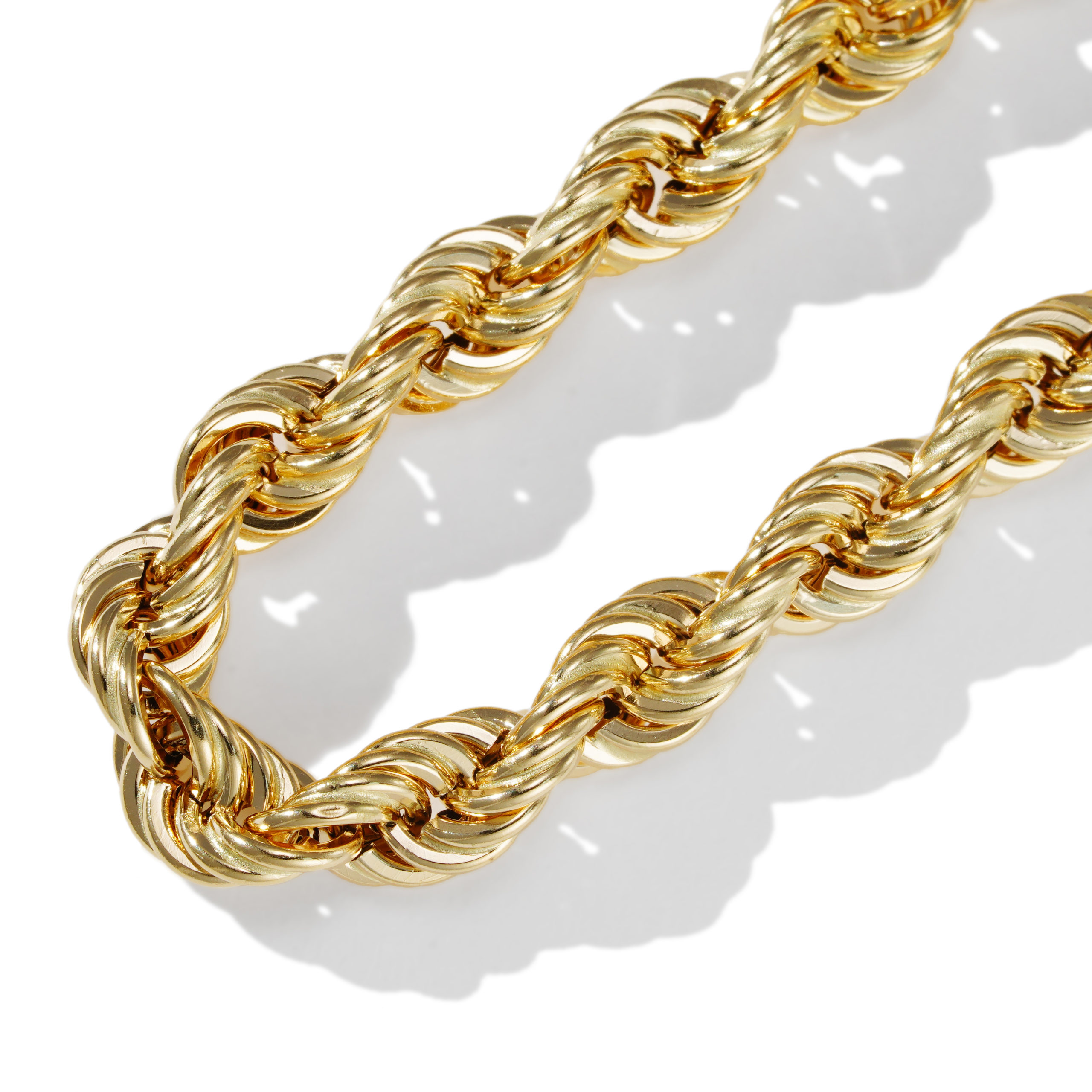 K18 18金 ロープ アンクレット 5.4mm幅 23cm～26cm 引輪 選べるサイズ