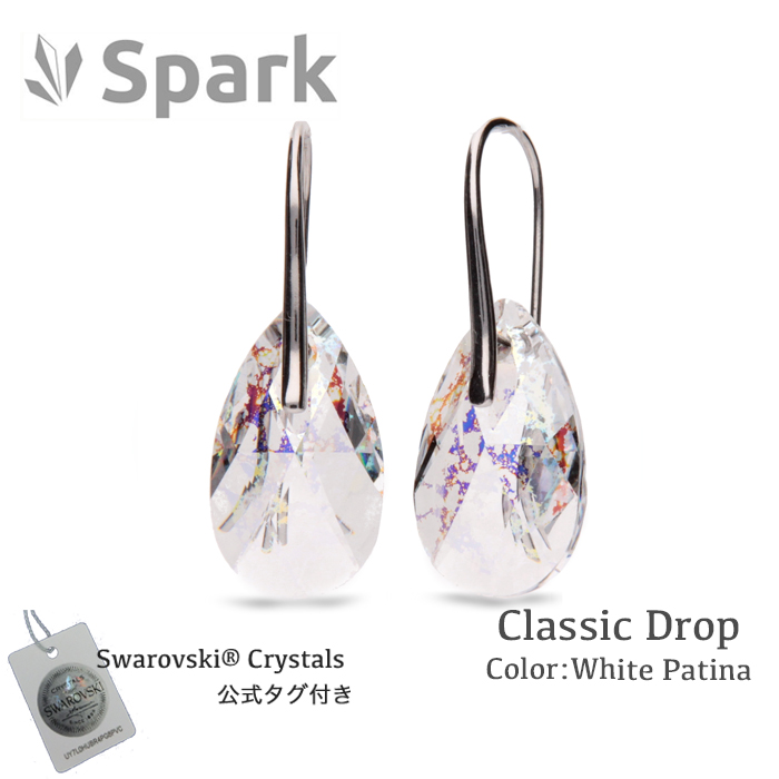 スワロフスキー]クリスタル ドロップ ピアス