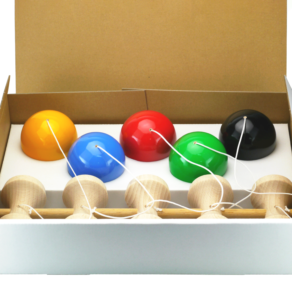 カラフル木製けん玉5連 秋元けん玉研究所 カラフル木製けん玉5連 秋元