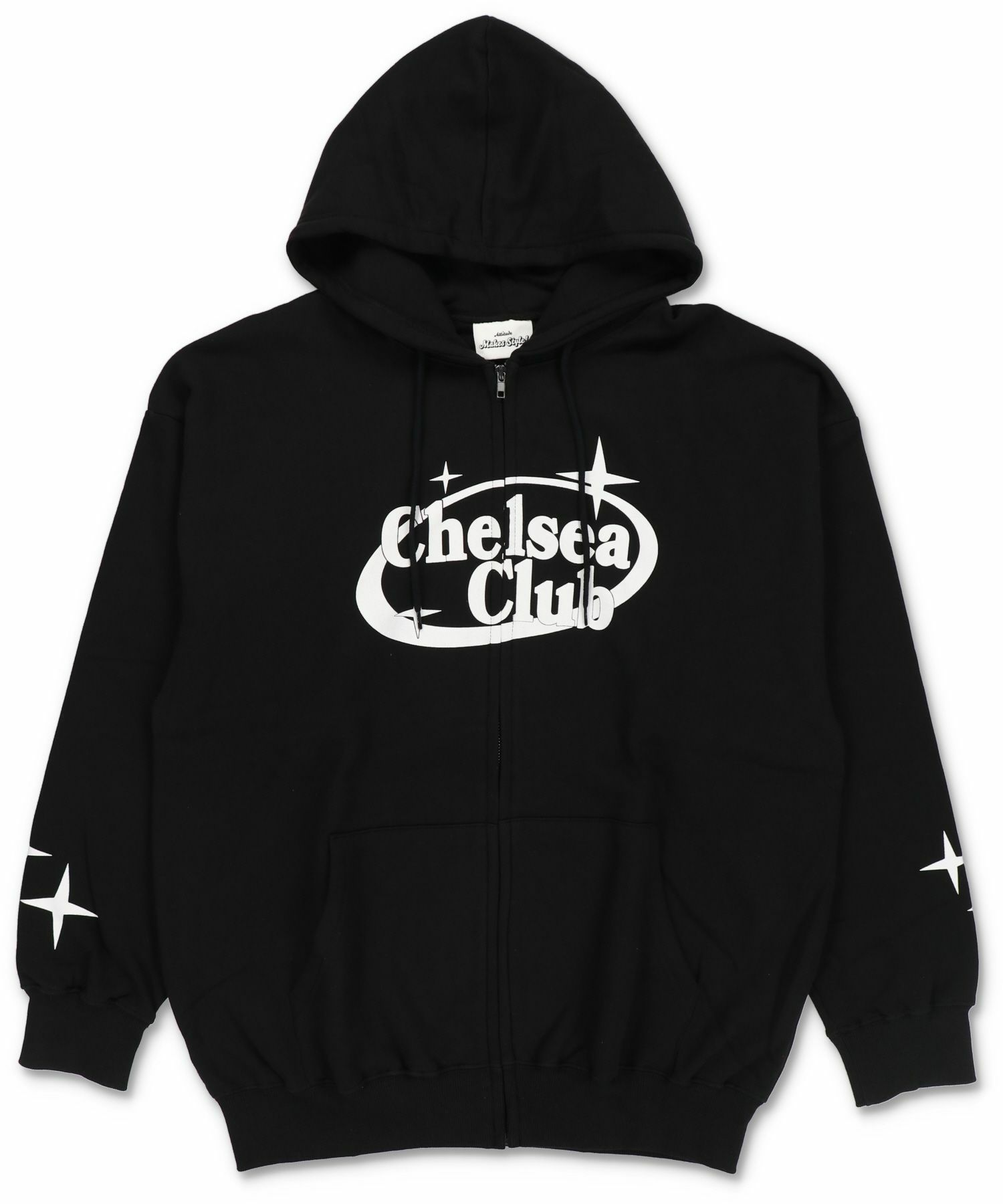 完全受注生産】Chevon 黒×緑ジップパーカー