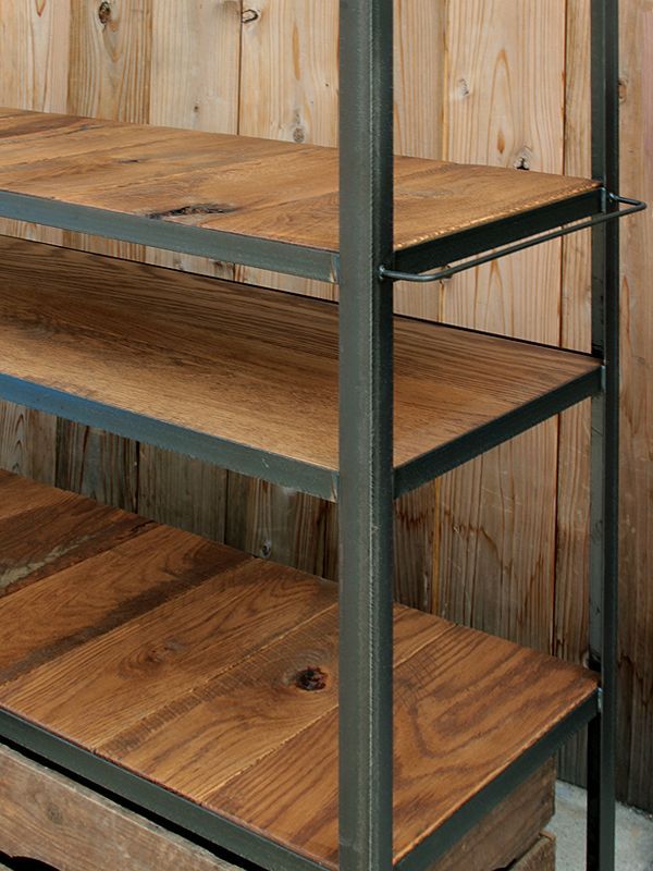 ≪シェルフ≫【アイアンシェルフ/6段/OAK/ラフ仕上げ】 IRSH-010
