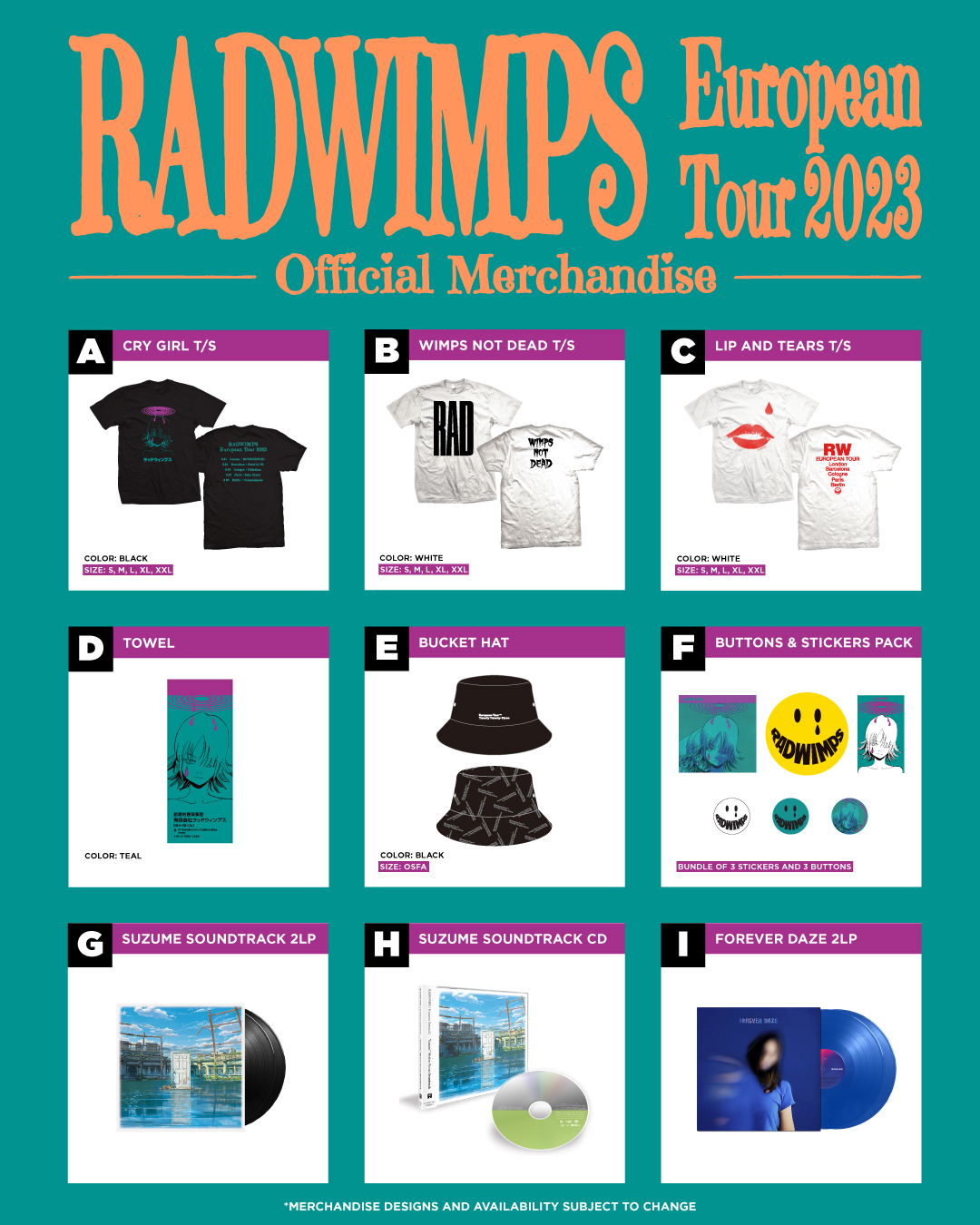 RADWIMPS Tシャツ タオル グッズ まとめ売り RADWIMPS グッズ 6点
