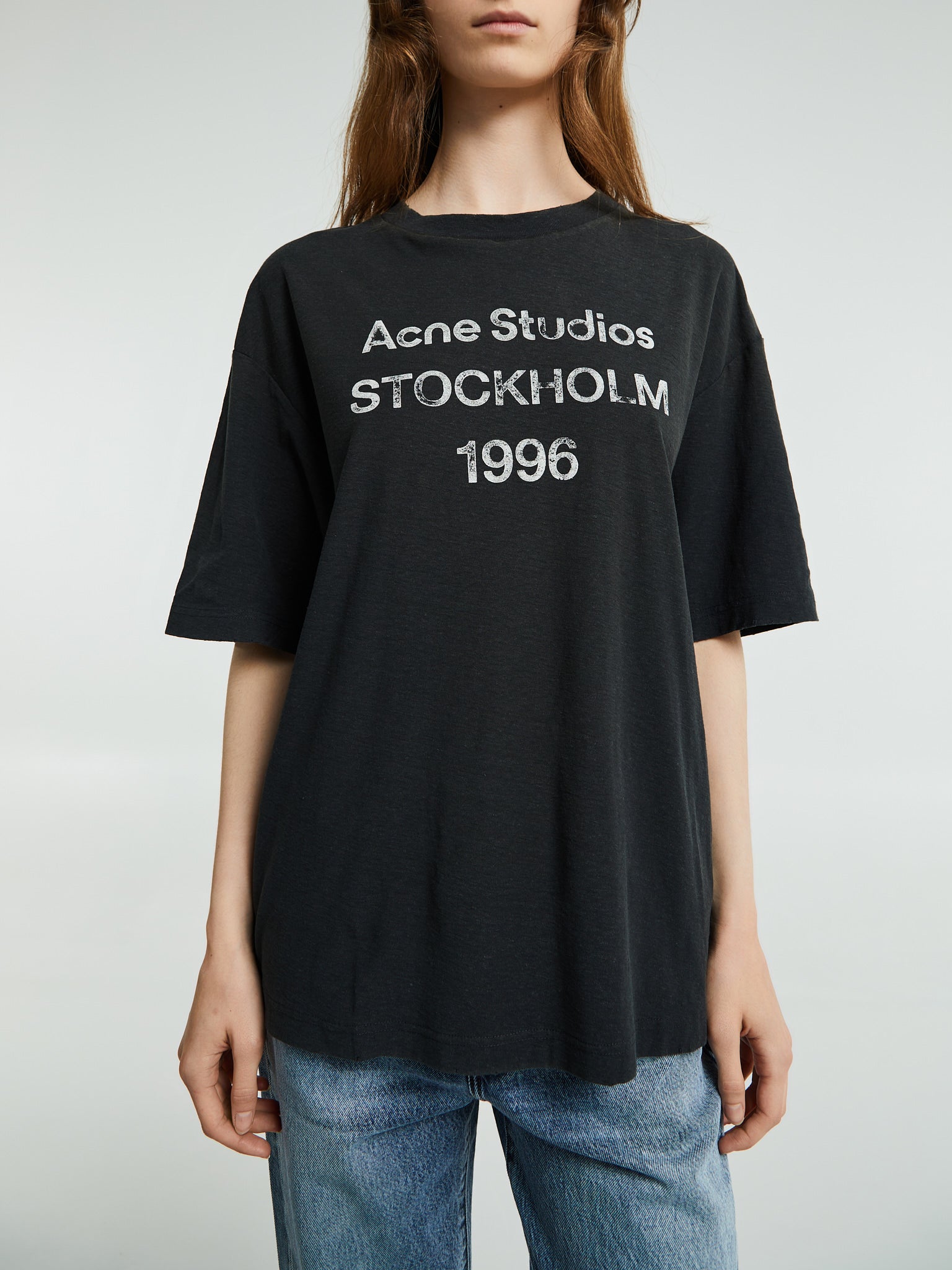 Acne Studios - Logo T-shirt in Faded Black – Stoy