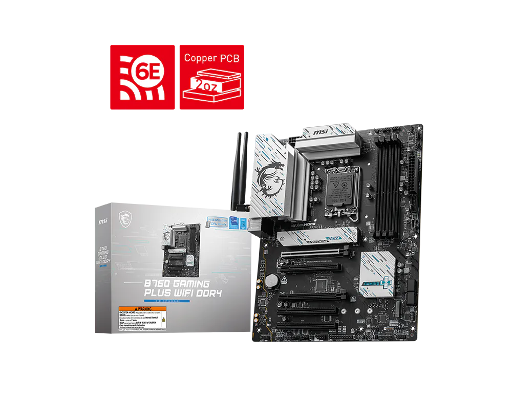 MSI B760 GAMING PLUS WIFI DDR4, ATX - Intel 14th/13th/12th Gen