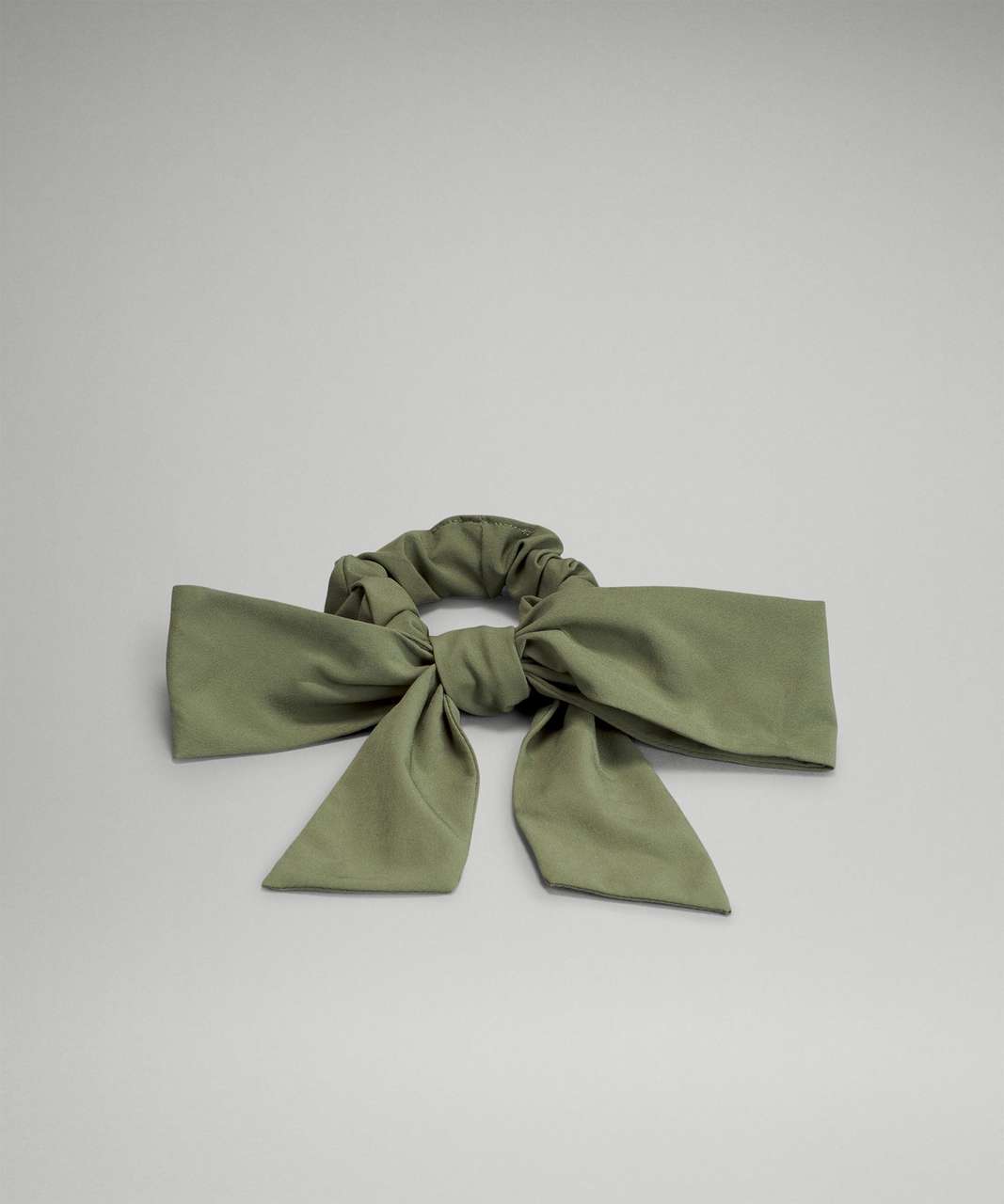 Lululemon Uplifting Scrunchie *Big Bow - Green Twill - lulu fanatics