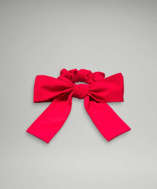 Lululemon Uplifting Scrunchie *Big Bow - Green Twill - lulu fanatics