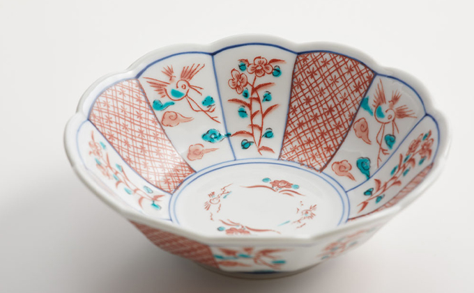 九谷焼 5号小鉢揃 赤絵小紋 a01 工芸品 （石川県能美市） | ふるさと