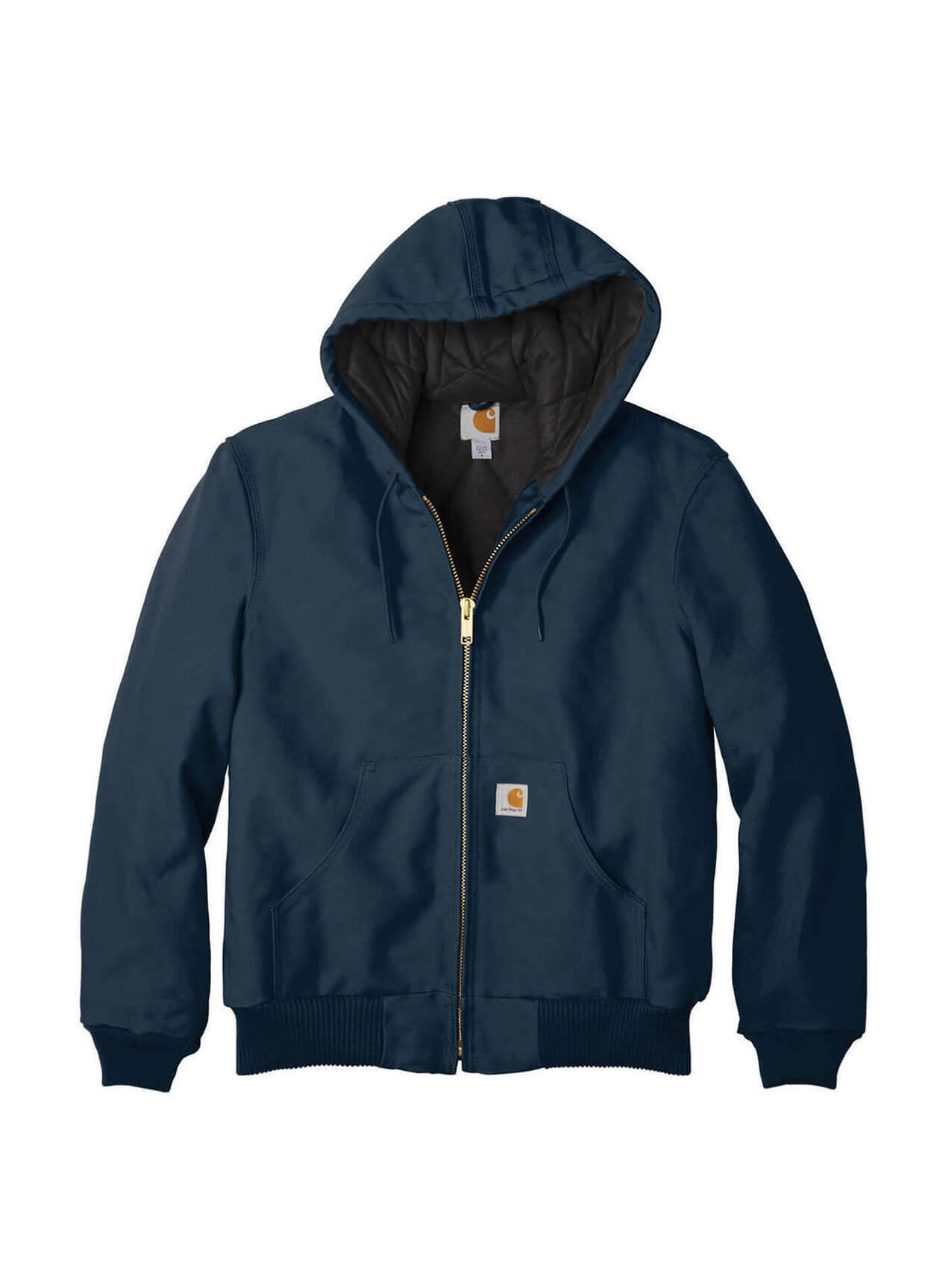 Carhartt Men's Quilted-Flannel-Lined Duck Active Jacket Dark Navy