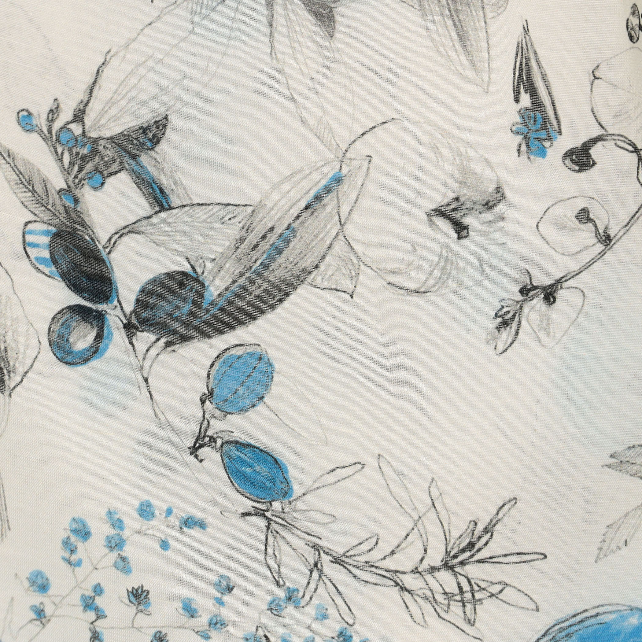 アップルフラワープリント ショルダーギャザーブラウス