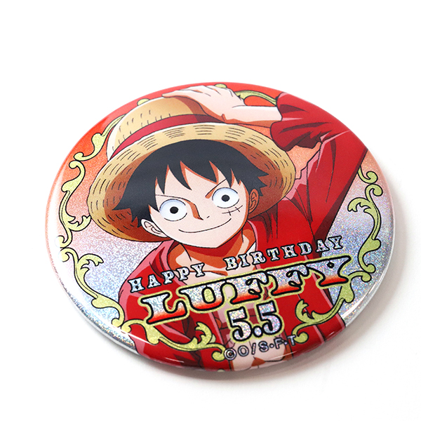 ワンピース】ハッピーバースデーホログラム缶バッジ［5.5 ルフィ