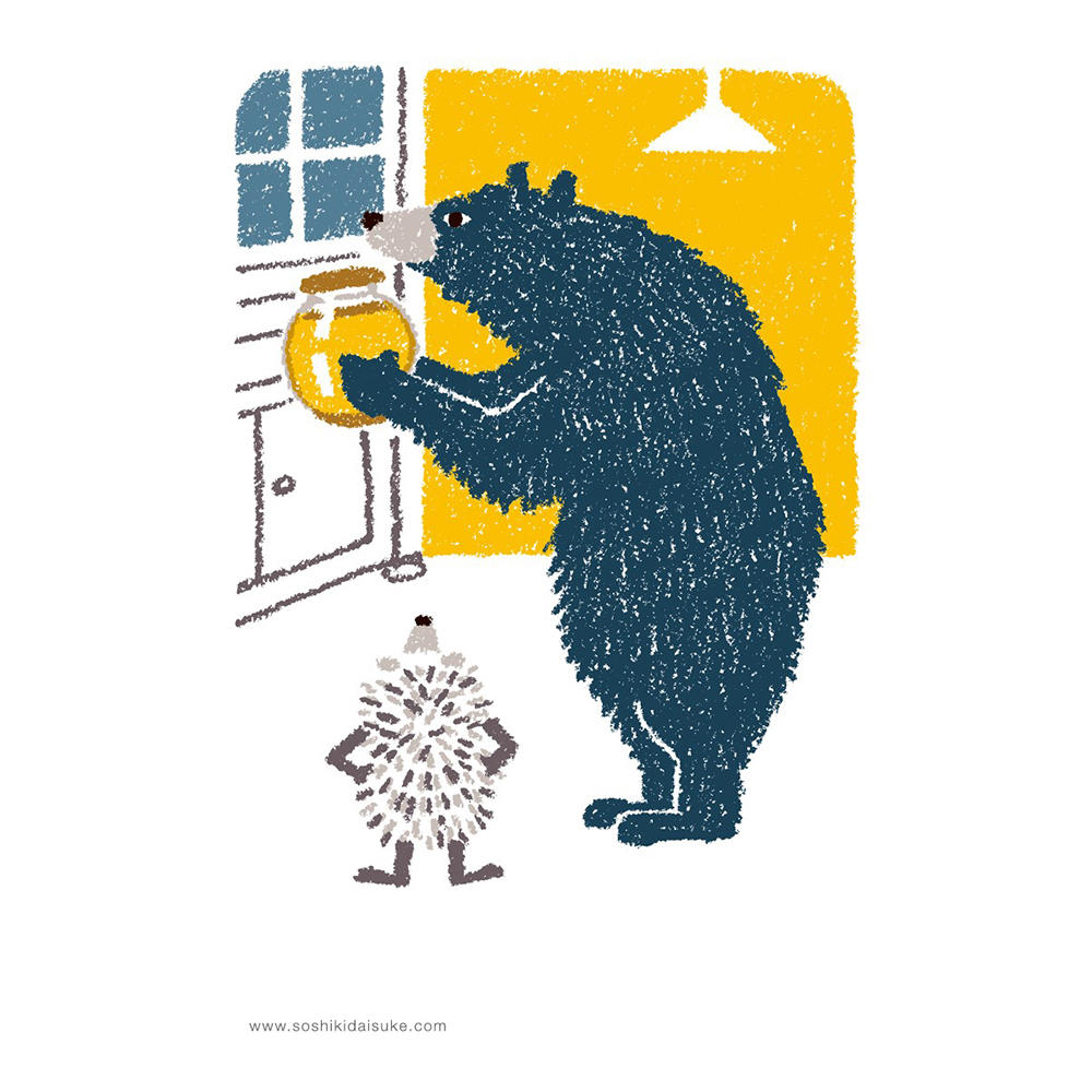 祖敷大輔】ポストカードセット／「ハリネズミの願い」 祖敷大輔 -の