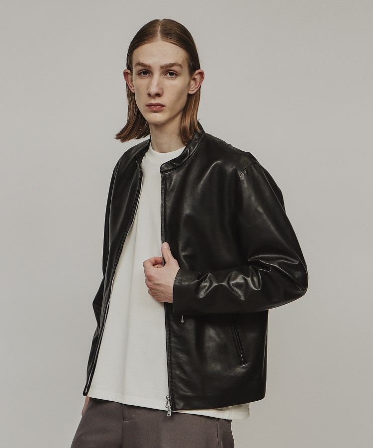 SHIPS ラムレザー シングル ライダース 節約 ジャケット SHIPS