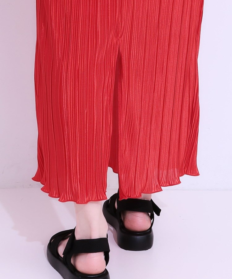 S-LL】大人の楽ちんスタイルに プリーツキャミワンピース（マキシ