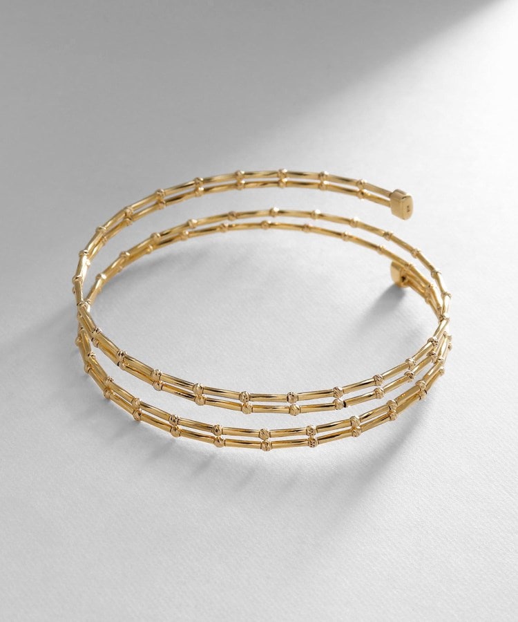 K18カットビーズ フープピアス（ピアス） | COCOSHNIK（ココシュニック