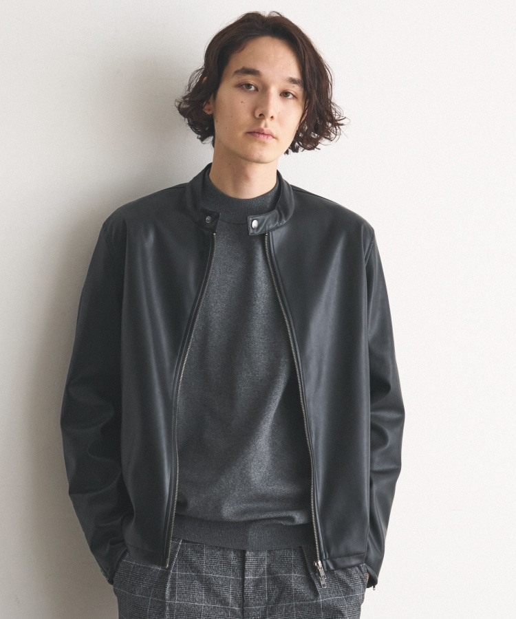 vintage ギミック ダブルジップ 牛革 シングルライダースジャケット 黒