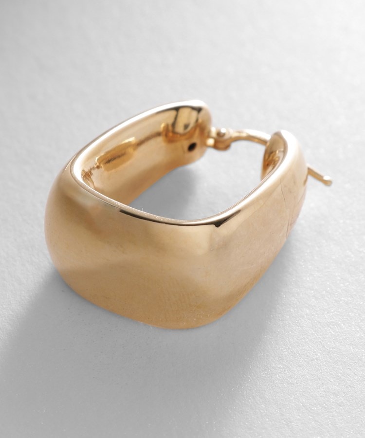 シルバー ホロウフープピアス トラペーズ GP（ピアス） | COCOSHNIK