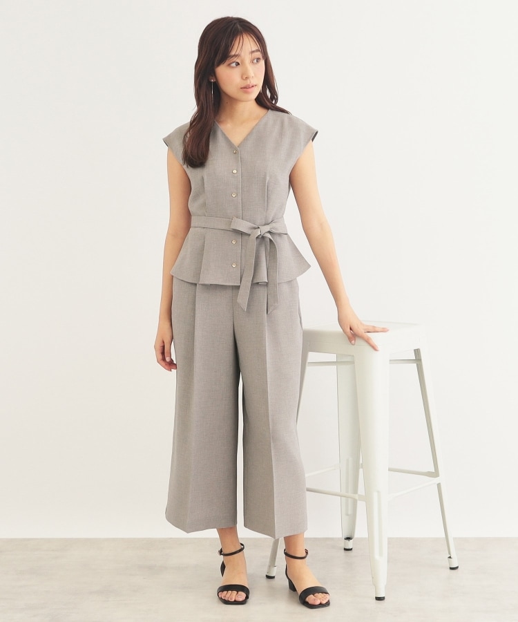 ◇リネンタッチ ガウチョパンツ/セットアップ対応【防シワ/吸水速乾