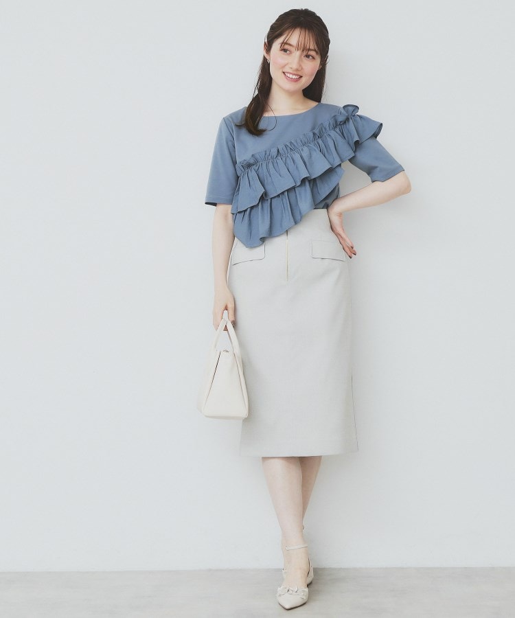 アシメフリルトップス【UV/接触冷感/洗濯機洗い可】（カットソー