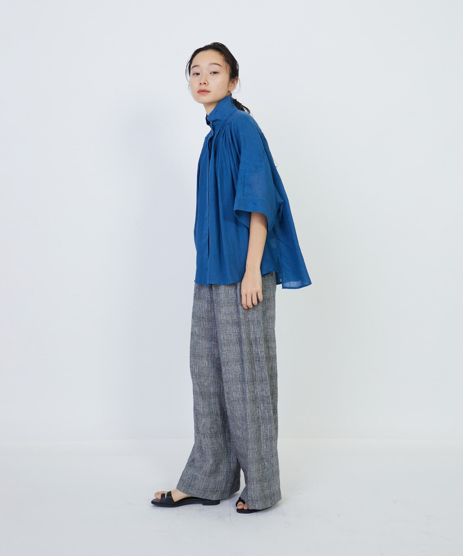 リネングレンチェックイージーパンツ｜BIGI online store - ビギ