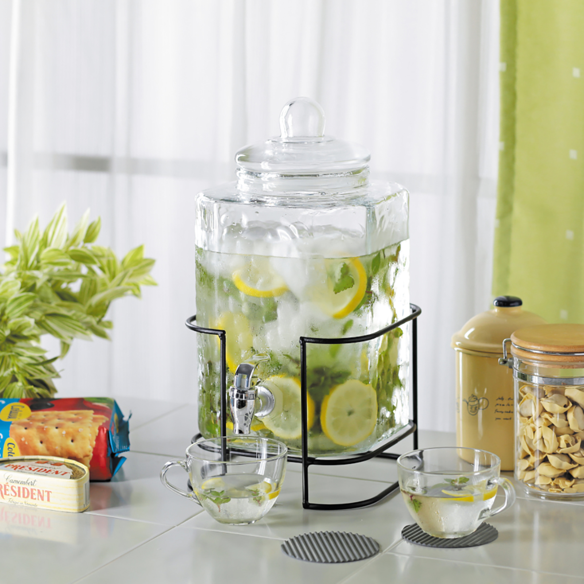 ガラスドリンクサーバー 6L スタンド付 -キャプテンスタッグ公式