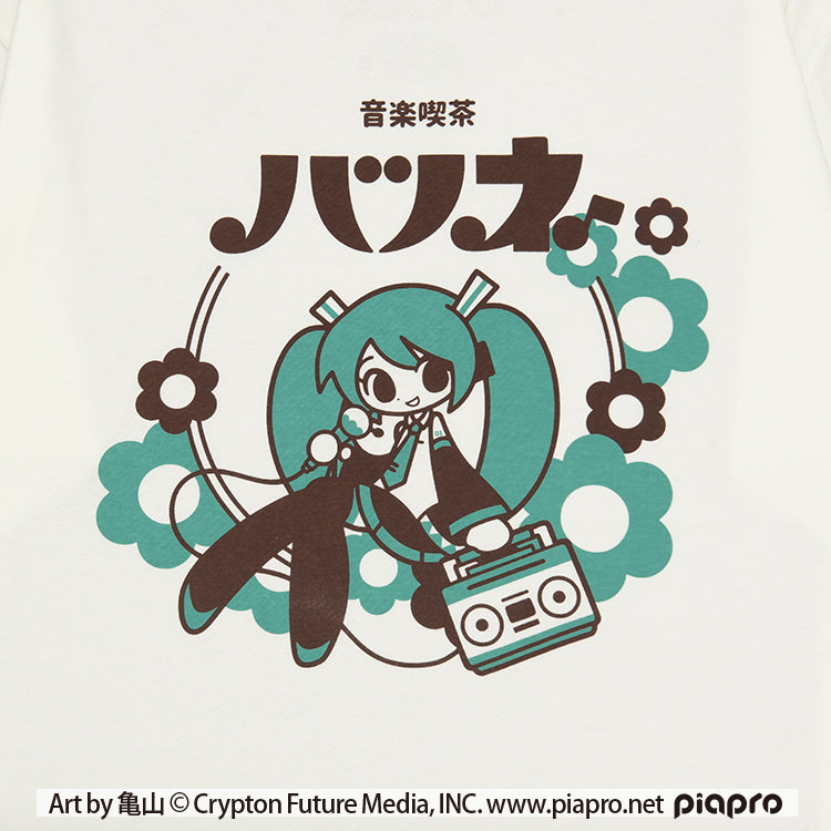 初音ミク Tシャツ (初音ミク Art by 亀山 ラジカセ) バニラホワイト