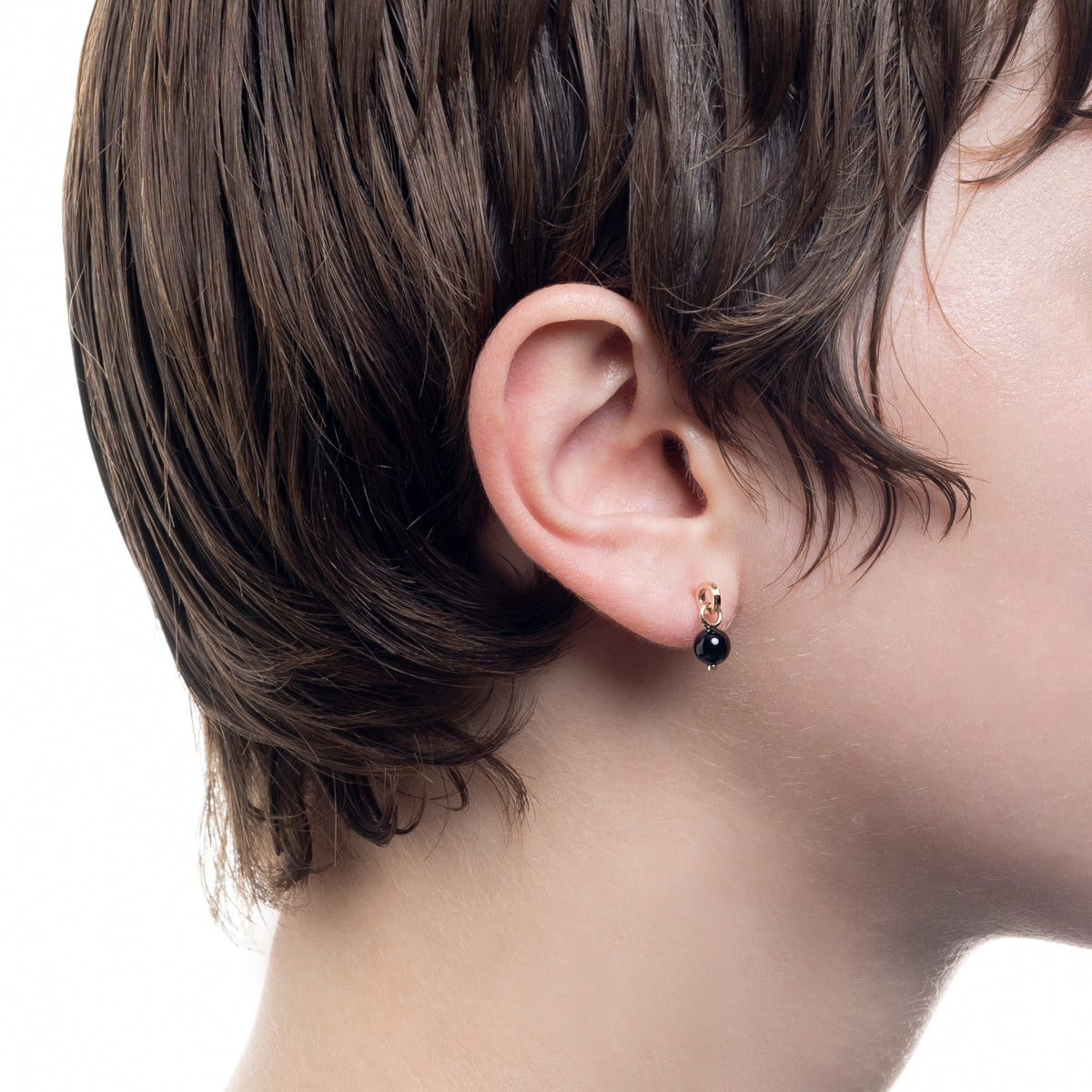 Mini BELUGA オニキス ピアス