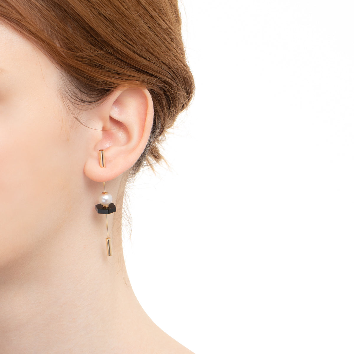 SPEAR ピアス / オニキス&アコヤパール