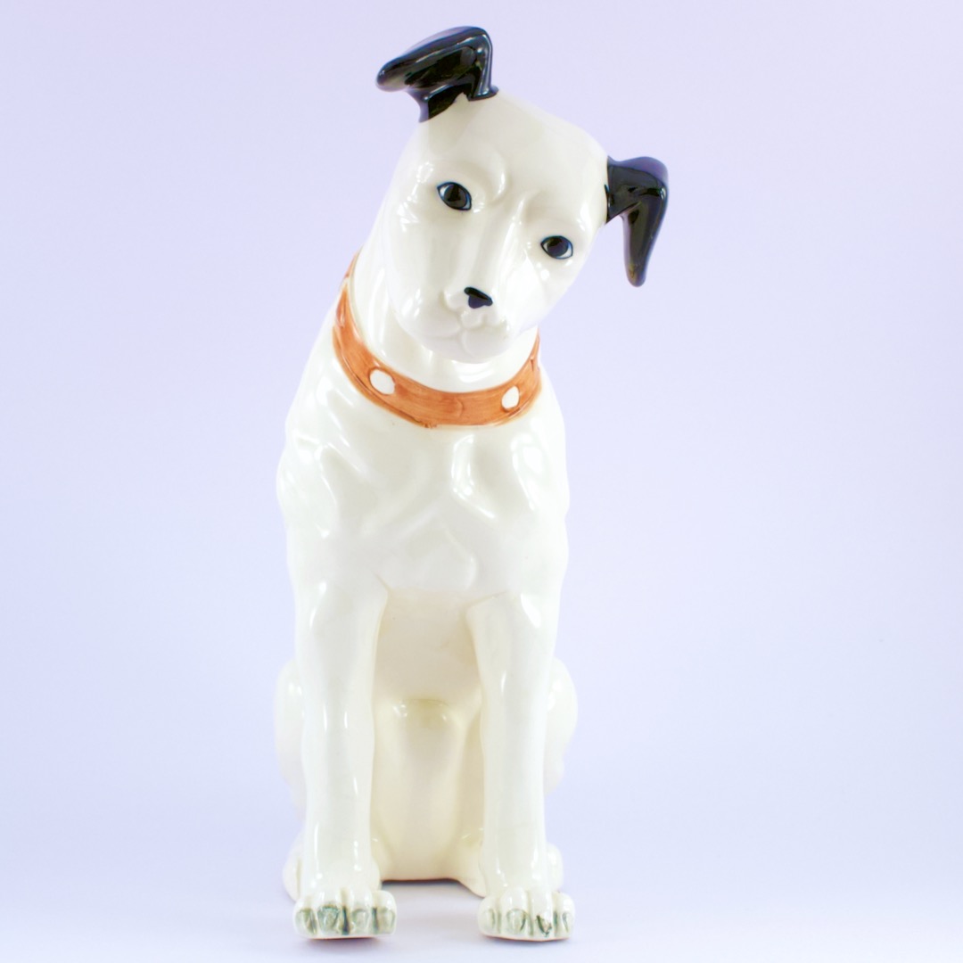 昭和レトロ】◇ビクター犬◇蓄音機とニッパー台座付◇陶器製◇超稀少